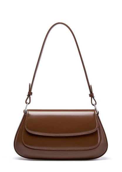 High Grade Leather Shoulder Bag With Dual Flap