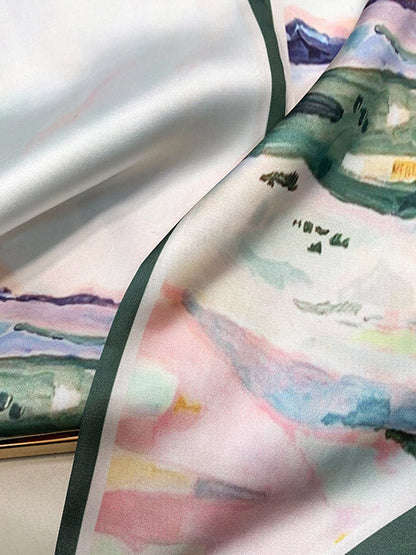 Original Oil Painting Printed Silk Scarf