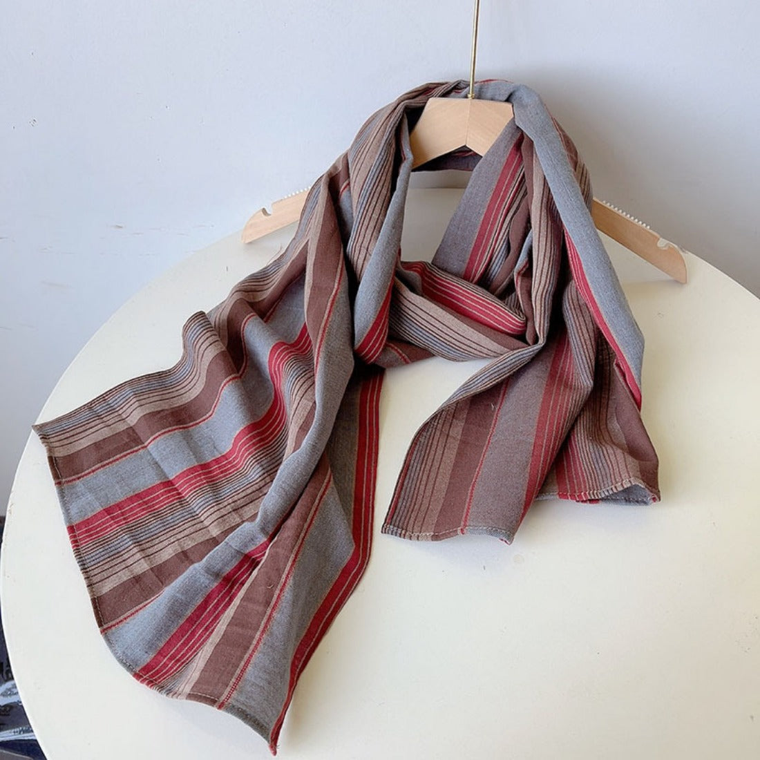 Scarvii - Vintage Plaid Striped Scarf