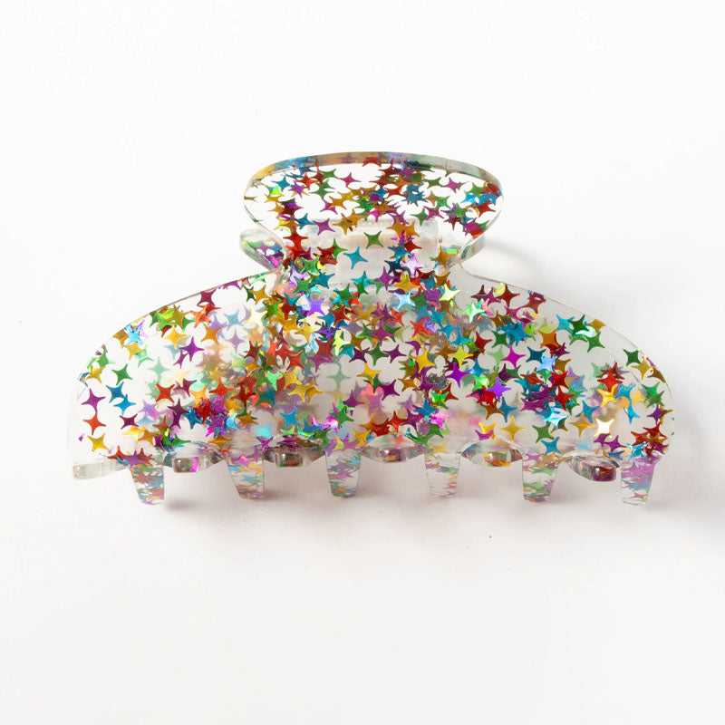 Festive Glitter Christmas Acrylic Hair Claw