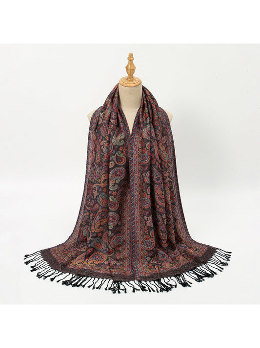 Scarvii - Bohemian Paisley Print Scarf with Fringe