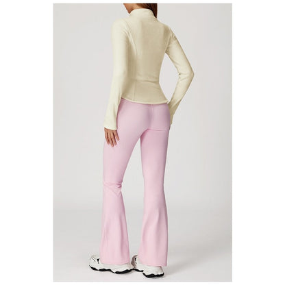 Solid Color Slim Fit Fleece Jacket