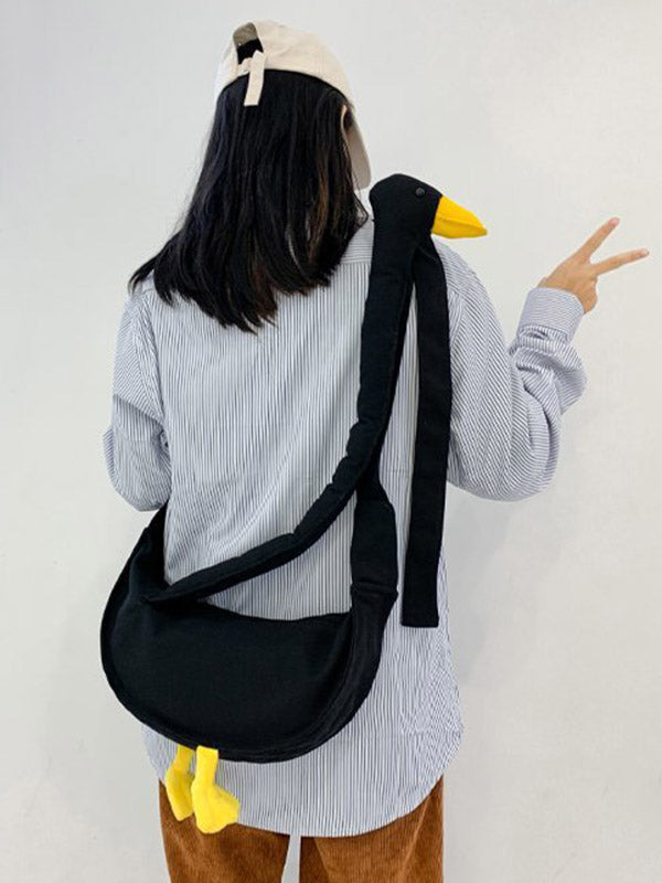 Stylish Contrast Color Duck Canvas Shoulder Bag Accessories