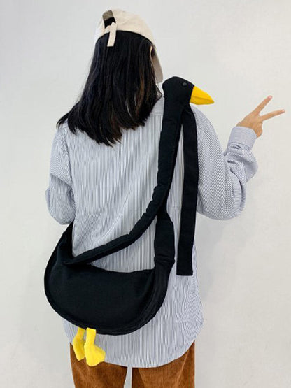 Stylish Contrast Color Duck Canvas Shoulder Bag Accessories