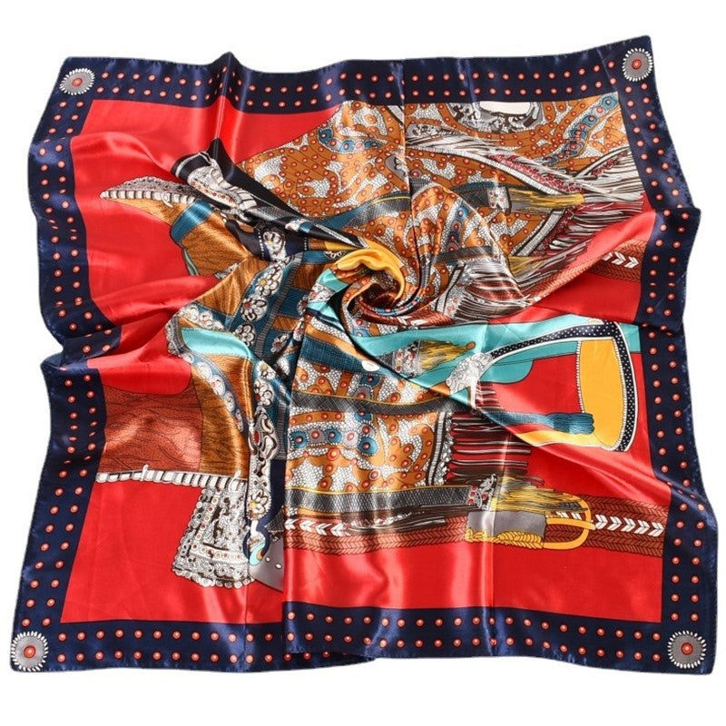 Fashion Printed Square Satin Head Scarf