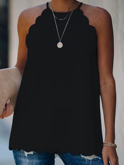Simple White Halterneck Petals Vest