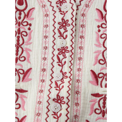 Crosa - Embroidered V-Neck Top – Classic &amp; Versatile
