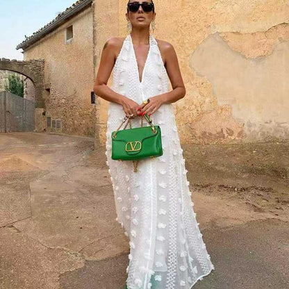 V-Neck Swing Streamer Dress