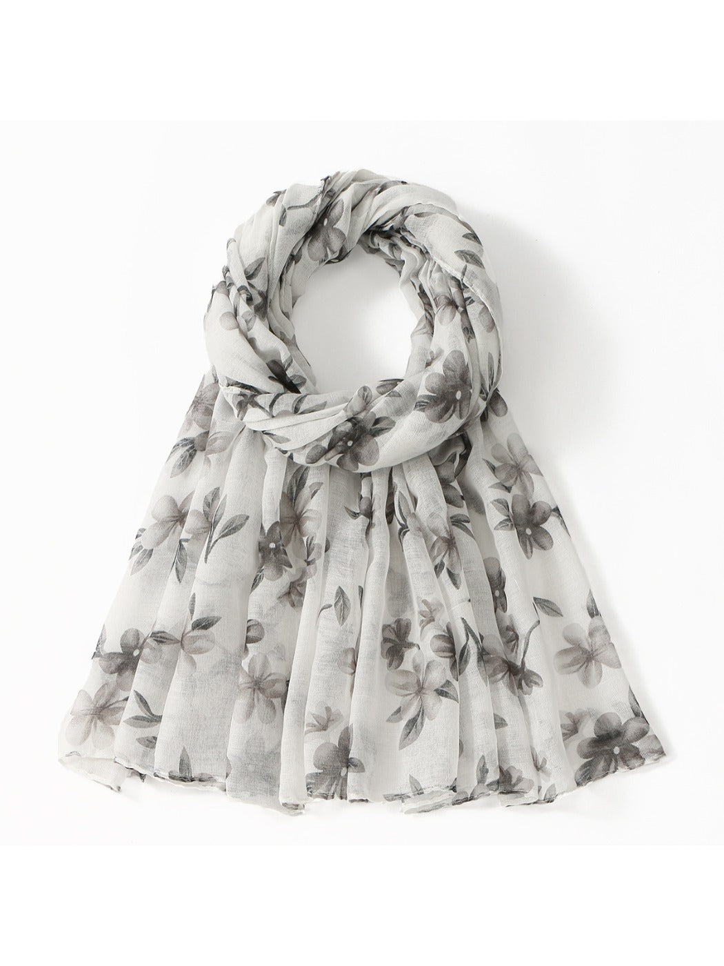 Scarvii - Floral Voile Print Scarf Shawl Beach Wrap