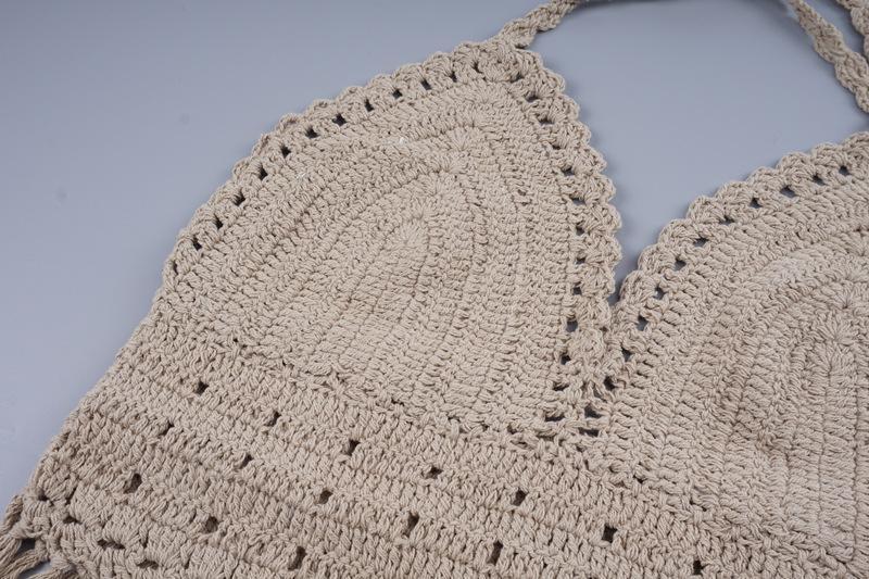 Sexy Halter Knit Tassel Bohemia Beach Tops