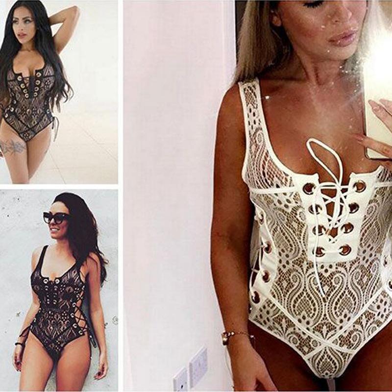 New Arrival Lace Perspective Strap V-Neck Bikini 6-Color Swimwear