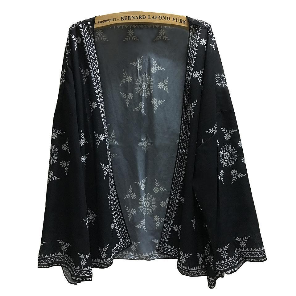 Stylish Bohemian Printed Long-Sleeved Scarf