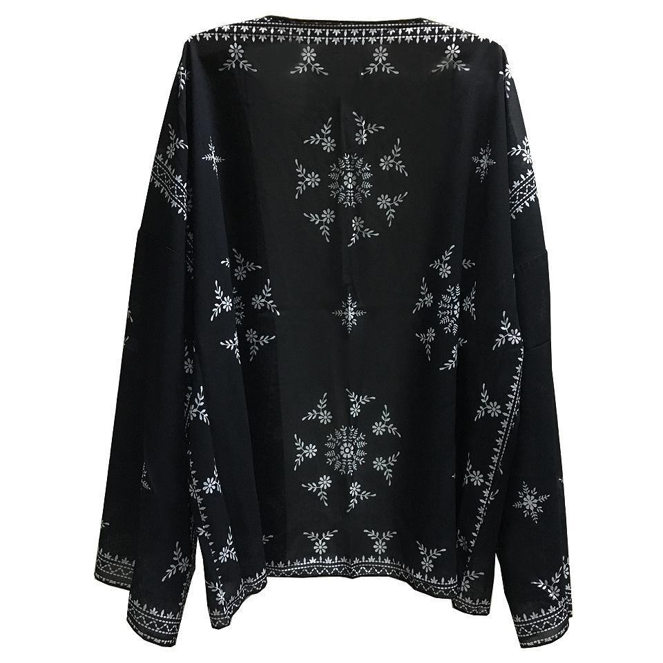 Stylish Bohemian Printed Long-Sleeved Scarf