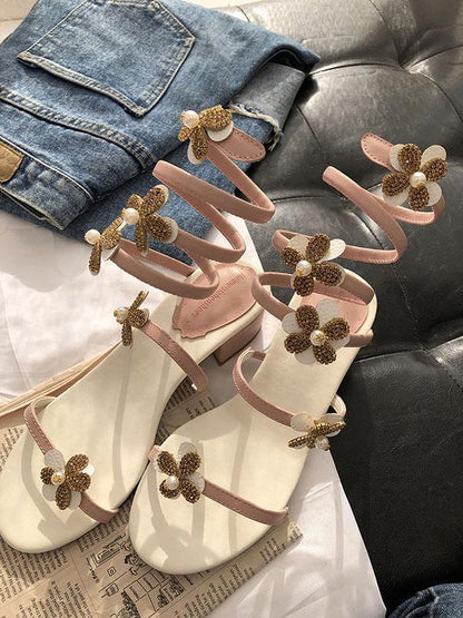 Flower Peep-Toe Summer Beach Sandals