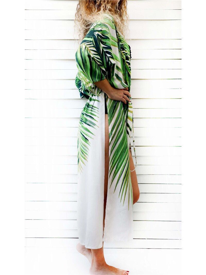 Print Chiffon New Beach Long Bikini Cover Up