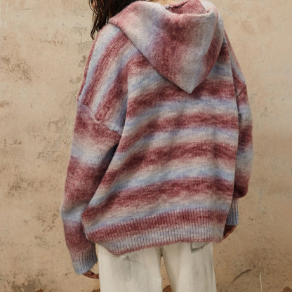 Hooded Stripes Sweater