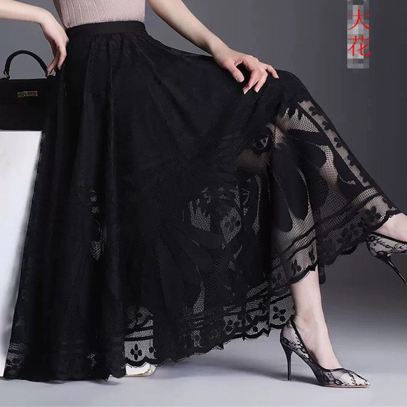 High Waist A-Line Mesh Skirt