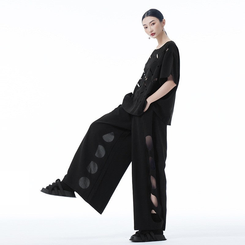 Cutout High Waist Wide Leg Pants For Women