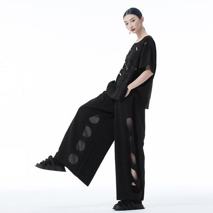 Cutout High Waist Wide Leg Pants For Women