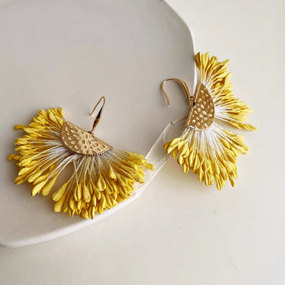 Earwish - Yellow Wheat Earrings - Bright &amp; Vibrant