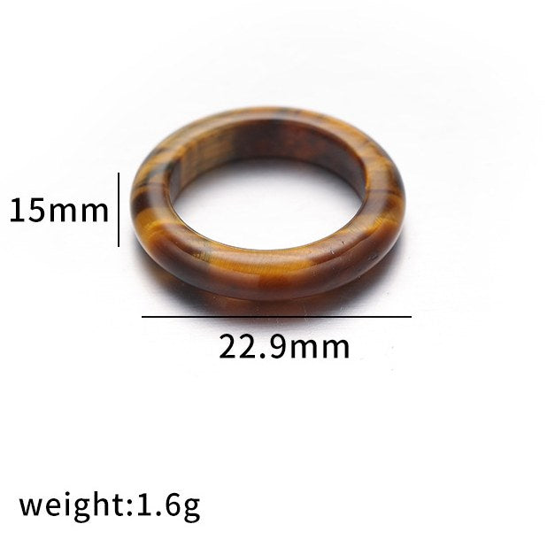 Simple Natural Stone Single Rings