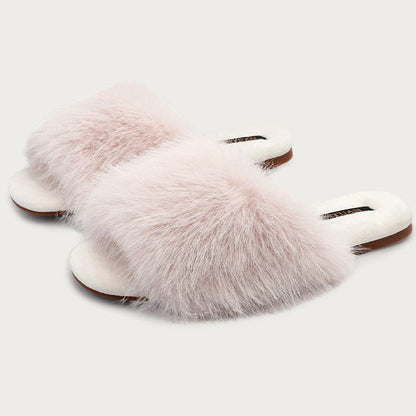 Fuzzy Faux Fur Warm Non-Slip Indoor Slippers