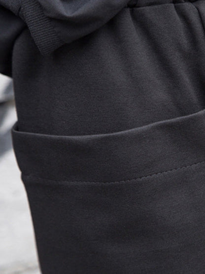 Casual Loose Asymmetric High Waisted Straight Leg Pants