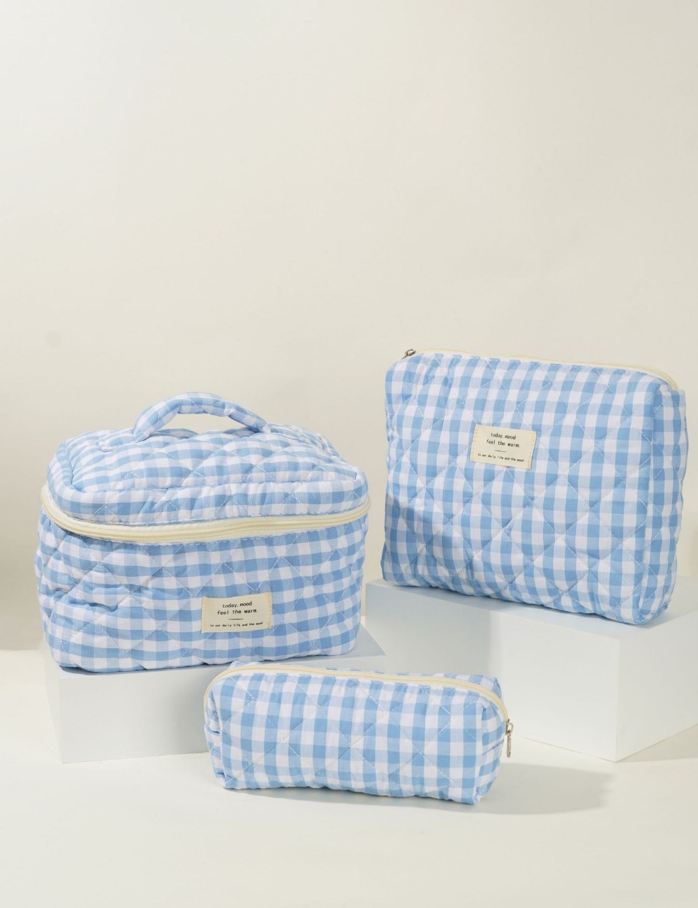 Colorful Plaid Large Capacity Make Up Bag