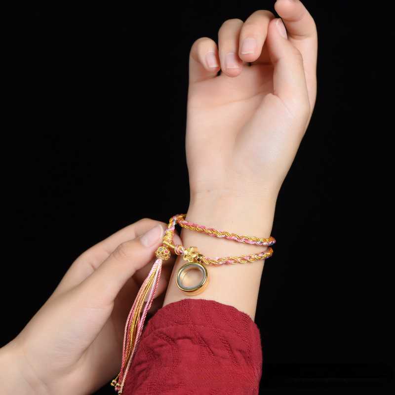 Tibetan Ethnic Style Hand-Painted Zakiram Female Thangka Gawu Box Single Loop Bracelet Hand Woven Double Loop Bracelet