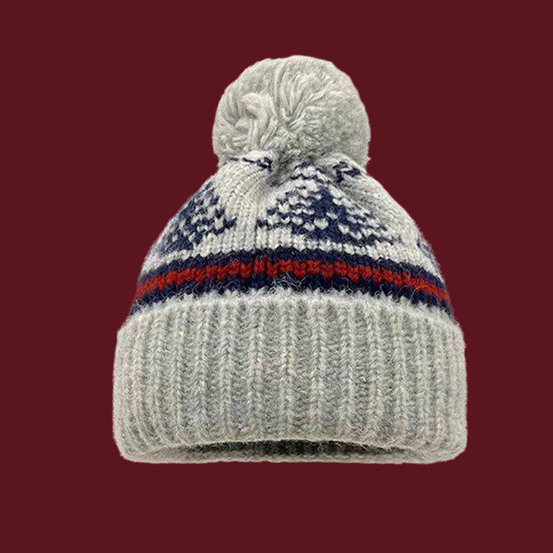 Winter Warm Fair Isle Knit Beanie Hat