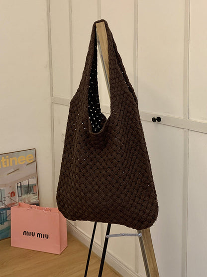 Hollow Solid Color Storage Tote Bags