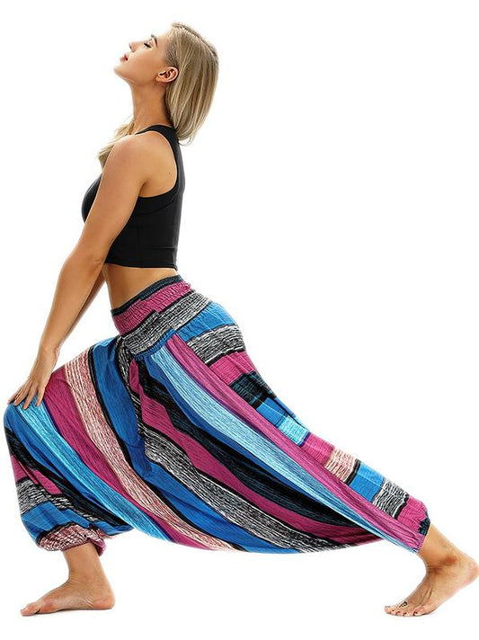 Cross-Border New Digital Print Women'S Fitness Yoga Pants Leisure Loose European And American Lantern Pants Women'S Fashion Wholesale.