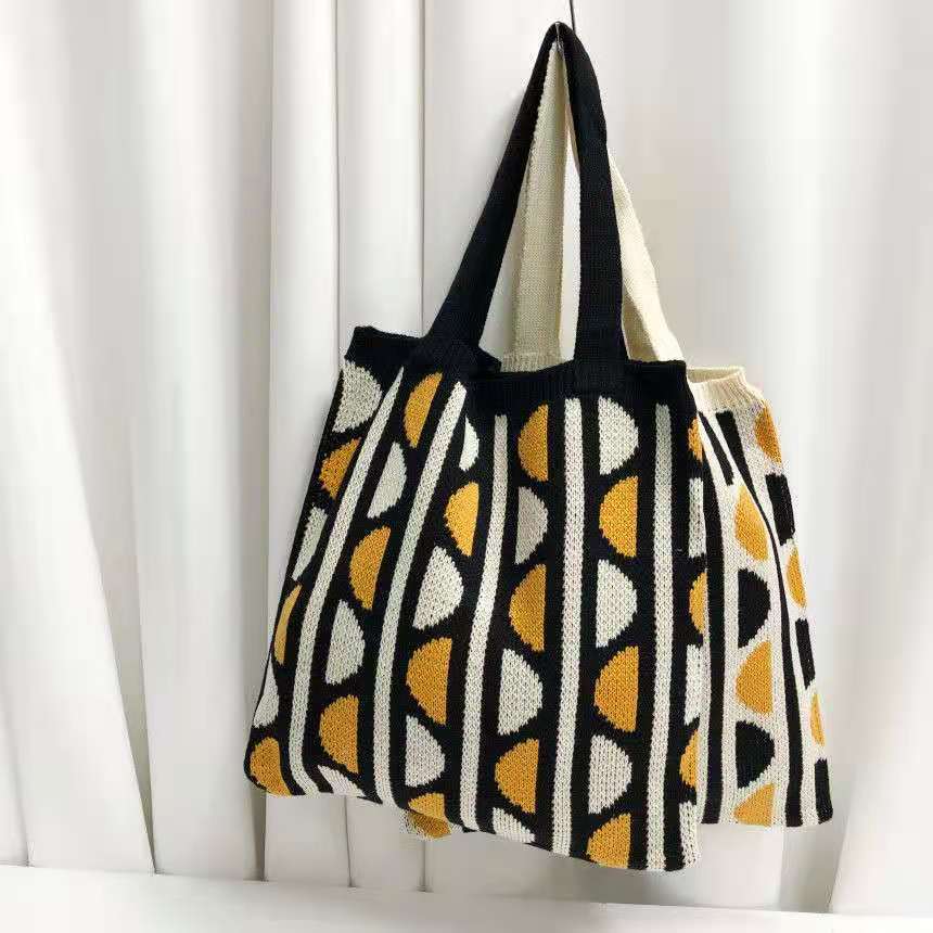 Crochet Tote Bag Cute Simple Shoulder Bag