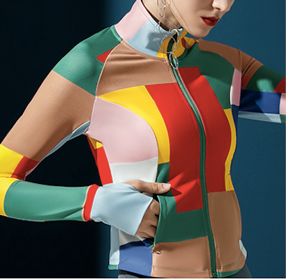 Maya Colorful Yoga Jacket Women Zipper Cardigan Morning Run Fitness Fashion Sports Jacket