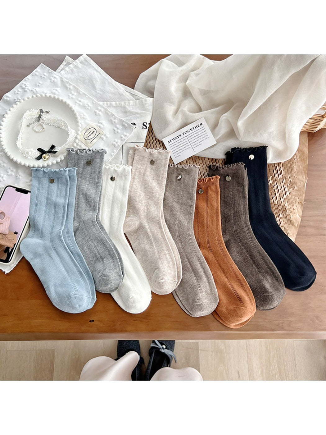 Rufia - Disc Decor Women's Mid-Calf Capsule Socks