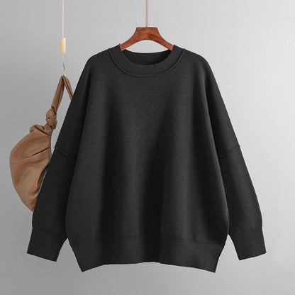 Round Neck Solid Color Loose Sweater