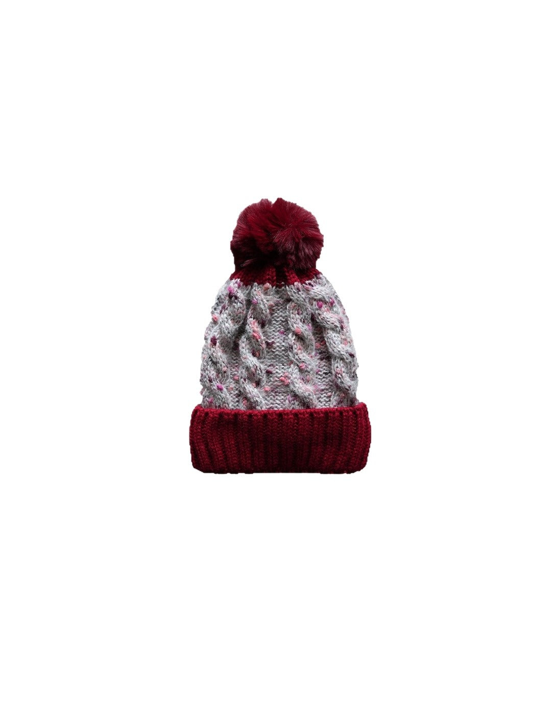Haila - Speckled Knitted Beanie with Pompom