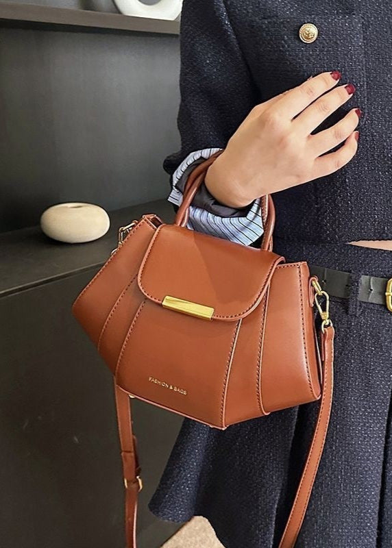 Mini Bag PU Leather Structured Mocha Style