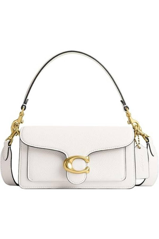 White C-shaped leather bag
