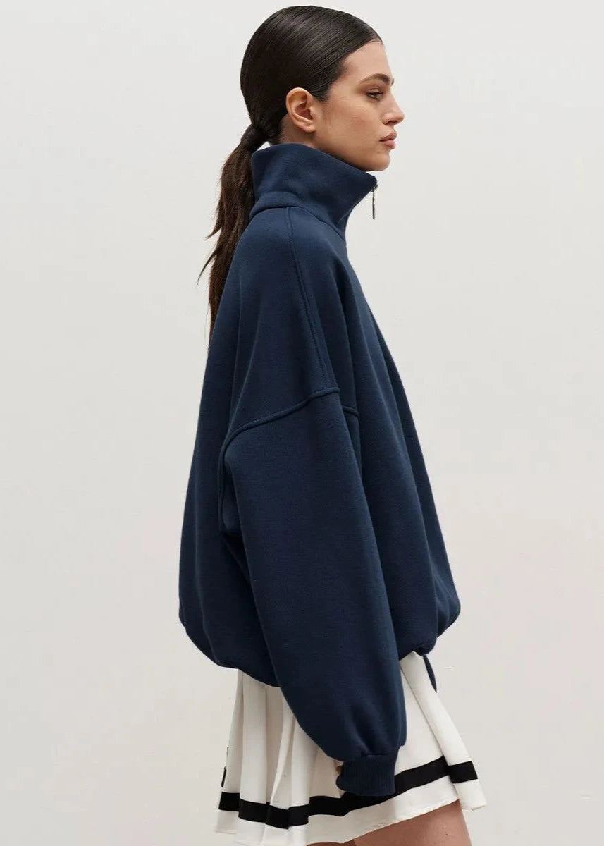 Zip Up Sweater Soft Fabric Casual Style