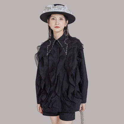 Rhinestone Collar Shirt