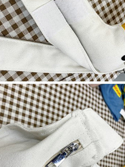 Stylish Contrast Color Duck Canvas Shoulder Bag Accessories