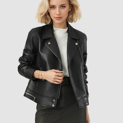 Short Lapel Leather Jacket