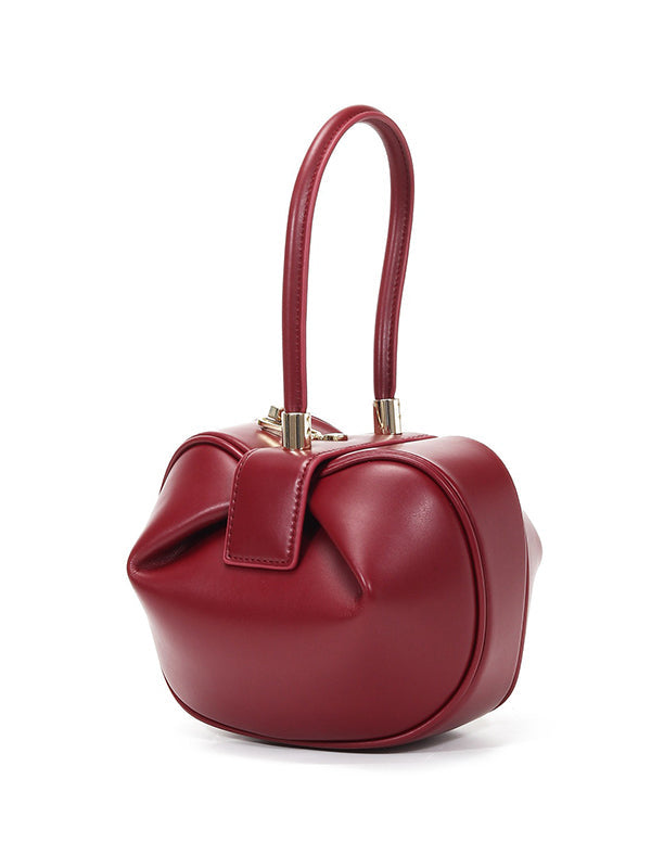 Retro Fashion Solid Color Three-Dimensional Handbags