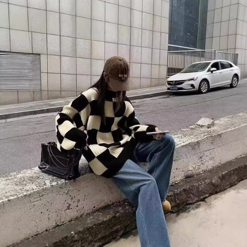 Sweater Loose Round Neck Long Sleeve