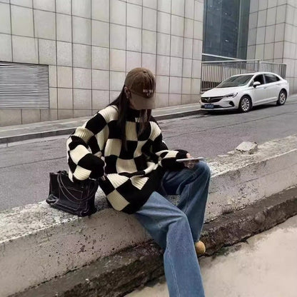Sweater Loose Round Neck Long Sleeve