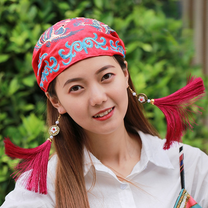 Tibetan Ethnic Embroidered Headscarf Hat Leisure Retro Embroidered Hat
