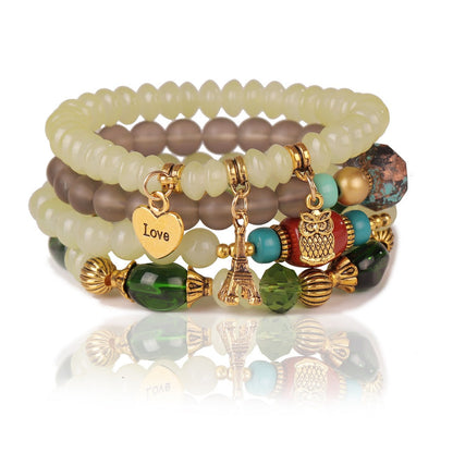 Bauai - 4-in-1 Stylish Charm Stackable Bracelet Set With Pendants