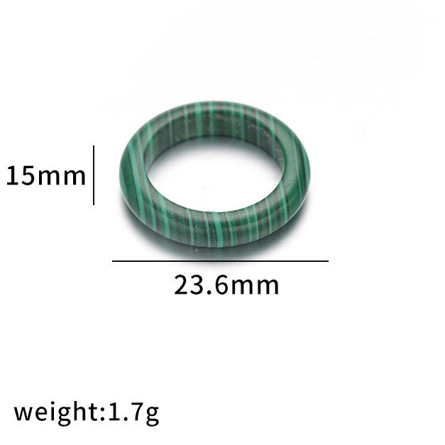 Simple Natural Stone Single Rings