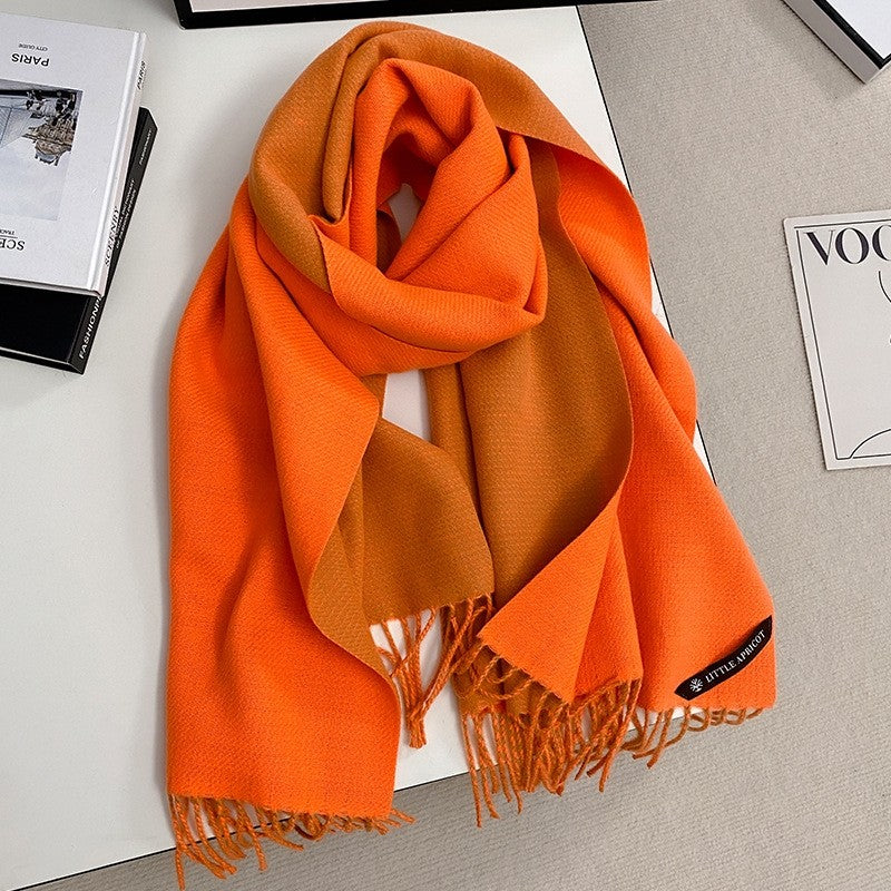 Color Blocking Imitation Cashmere Scarf